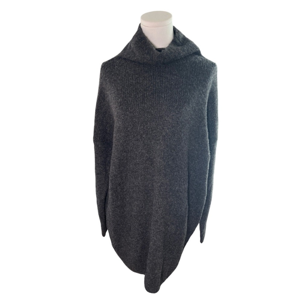 Aerie Alpaca Blend Oversize Tunic Sweater Dress Gray Soft Cozy Winter Knit Small